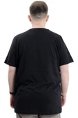 Mode XL Büyük Beden Erkek Bisiklet Yaka T-Shirt Baskılı GARNILI U24045 Siyah thumbnail 4