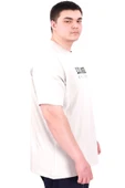 Mode XL Büyük Beden Erkek Baskılı T-Shirt Los Angeles U25031 Gri thumbnail 3