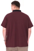 Mode XL Büyük Beden Erkek T-Shirt Polo Yaka YOURSELF U25310 Mürdüm thumbnail 4