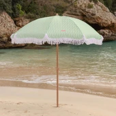 Flamingueo Caramel Plaj ve Bahçe Şemsiyesi Yeşil - 5