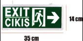 Sağ - Sol Çıkış Levhası, 3 Saat Şarjlı, Elektrikle Çalışır, 3 Watt Ledli, Acıl Çıkış Levhası, EXIT - 3