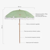 Flamingueo Caramel Plaj ve Bahçe Şemsiyesi Yeşil - 2