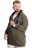 Mode XL Büyük Beden Erkek Sweat Kapşon Push Your Limit 23543 Haki thumbnail 2