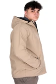 Mode XL Büyük Beden Erkek Kapüşonlu Mont Waterproof Softshell 21235 Bej - 3