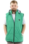 Mode XL Erkek Büyük Beden Şişme Yelek Cepli Çıkarılabilir Kapüşonlu U24703 Yeşil - 1