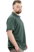 Mode XL Battal Beden Erkek Tshirt Polo Yaka Nakışlı Klasik Pike 20553 Nefti thumbnail 10