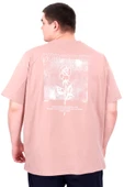 Mode XL Büyük Beden Erkek T-Shirt Bisiklet Yaka GORGEOUS U25022 Gül Rengi thumbnail 2