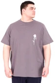 Mode XL Büyük Beden Erkek T-Shirt Bisiklet Yaka GORGEOUS U25022 Füme thumbnail 1