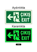 Sağ - Sol Çıkış Levhası, 3 Saat Şarjlı, Elektrikle Çalışır, 3 Watt Ledli, Acıl Çıkış Levhası, EXIT - 6