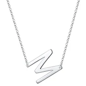 Kişiye Özel Harf Temalı 925 Ayar Gümüş Plakalı Hediyelik Gümüş Kolye-422 thumbnail 1