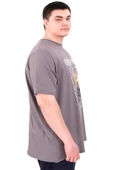 Mode XL Büyük Beden Erkek T-Shirt Bisiklet Yaka OPTIMISTIC U25028 Füme thumbnail 3
