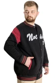 Mode XL Büyük Beden Erkek Kolej Mont Nothing 23630 Siyah - 3