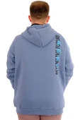 Mode XL Erkek Büyük Beden Fermuarlı Kapüşonlu Sweatshirt FUTURE U24549 Mavi thumbnail 4