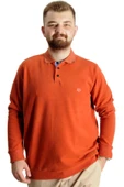 Mode XL Büyük Beden Erkek Sweat Polo Selanik Nakışlı 20440 Tarçın thumbnail 1