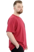 Mode XL Büyük Beden Baskılı Bisiklet Yaka Erkek Tişört REFILL U24044 Bordo thumbnail 3
