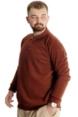 Mode XL Büyük Beden Erkek Sweat Polo Selanik Nakışlı 20440 Kiremit thumbnail 3