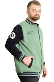 Mode XL Büyük Beden Erkek Kolej Mont Spor Ceket 23628 Çağla - 3