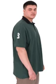 Mode XL Büyük Beden Erkek T-Shirt Polo Yaka Nakış Detaylı U25311 Nefti thumbnail 2