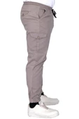 Mode XL Büyük Beden Erkek Pantolon Keten Kargo Jogger 21911 Taş Rengi - 2