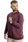Mode XL Büyük Beden Erkek Sweat Polo Selanik Horse 23442 Gül Kurusu thumbnail 2