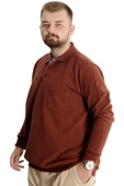 Mode XL Büyük Beden Erkek Sweat Polo Selanik Basic 20441 Tarçın thumbnail 2