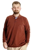 Mode XL Büyük Beden Erkek Sweat Polo Selanik Basic 20441 Tarçın thumbnail 1