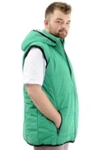 Mode XL Erkek Büyük Beden Şişme Yelek Cepli Çıkarılabilir Kapüşonlu U24703 Yeşil - 3
