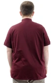 Mode XL Büyük Beden Erkek Tişört Düğmeli Hakim Yaka T-Shirt U24339 Mürdüm thumbnail 4