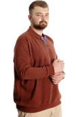 Mode XL Büyük Beden Erkek Sweat Polo Selanik Nakışlı 20440 Kiremit thumbnail 1