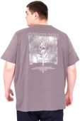 Mode XL Büyük Beden Erkek T-Shirt Bisiklet Yaka GORGEOUS U25022 Füme thumbnail 2