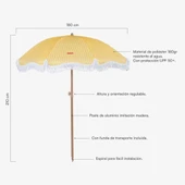 Flamingueo Caramel Plaj ve Bahçe Şemsiyesi Sarı - 2