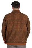 Mode XL Büyük Beden Erkek Polo Yaka Sweatshirt Baskılı Selanik U24440 Hardal - 3