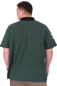 Mode XL Büyük Beden Erkek T-Shirt Polo Yaka Nakış Detaylı U25311 Nefti thumbnail 3