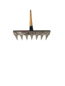 7 Dişli Ot Yolma Çelik Tırmık Çapası 3 mm Paslanmaz Çelik Bıçak 24 cm - 1