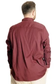 Mode XL Büyük Beden Erkek Gömlek U.Kol Cepli Oxford 20366 Bordo - 4