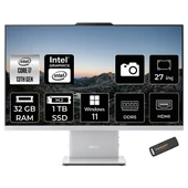 IdeaCentre 27IRH9 Intel Core i7 13620H 32GB 1TB SSD 27" FHD W11H All in One Bilgisayar & PER4 USB Bellek F0HM004JTRP358 thumbnail 1
