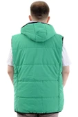 Mode XL Erkek Büyük Beden Şişme Yelek Cepli Çıkarılabilir Kapüşonlu U24703 Yeşil - 4