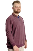 Mode XL Büyük Beden Erkek Sweat Polo Selanik Horse 23442 Gül Kurusu thumbnail 3