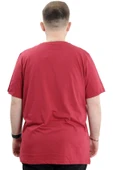 Mode XL Büyük Beden Baskılı Bisiklet Yaka Erkek Tişört REFILL U24044 Bordo thumbnail 4