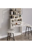 Decormet Bracked Çok Fonksiyonlu Masa Carrara Marble thumbnail 10