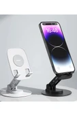 F17s  Masaüstü Telefon Tutucu Döner Tabanı Alüminyum Paslanmaz Çelik Katlanabilir thumbnail 4