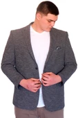 Mode XL Büyük Beden Erkek Klasik Blazer Ceket BRITANYA 23028 Koyu Gri - 4