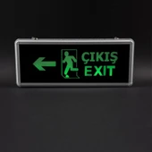 Sağ - Sol Çıkış Levhası, 3 Saat Şarjlı, Elektrikle Çalışır, 3 Watt Ledli, Acıl Çıkış Levhası, EXIT - 2