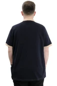 Mode XL Büyük Beden Erkek Polo Yaka Tişört Renk Bloklu U24322 Lacivert thumbnail 4