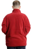 Mode XL Büyük Beden Erkek Sweat Yarım Fermuarlı Garnili Polar 23552 Bordo thumbnail 4