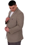 Mode XL Büyük Beden Erkek Ceket Blazer Britanya 23028 Vizon - 4