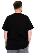 Mode XL Büyük Beden Erkek T-Shirt Bisiklet Yaka BOSTON U25037 Siyah thumbnail 3