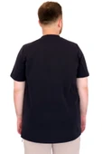 Mode XL Büyük Beden Erkek T-Shirt Bisiklet Yaka Dore U25034 Lacivert thumbnail 4