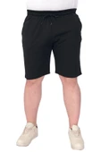 Mode XL Büyük Beden Erkek Şort Düz Waffle 23498 Kömür Siyah thumbnail 1