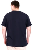 Mode XL Büyük Beden Erkek T-Shirt Parçalı U25501 Lacivert thumbnail 1